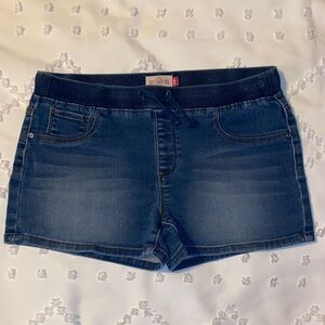SO Girls Dark Blue Denim Shorts with Elastic Waist